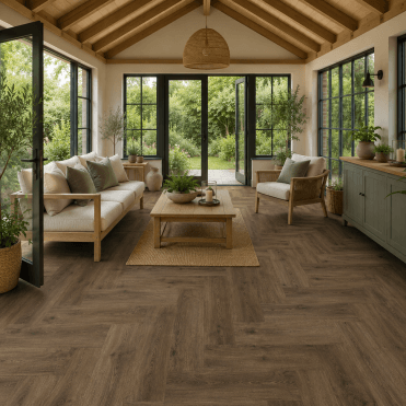 Aspire Herringbone Dryback Country Oak 10 Balta