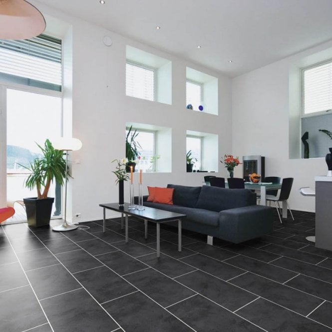 Luvanto Black Slate - Design Luxury Vinyl Tiles | QAF-LVT-22