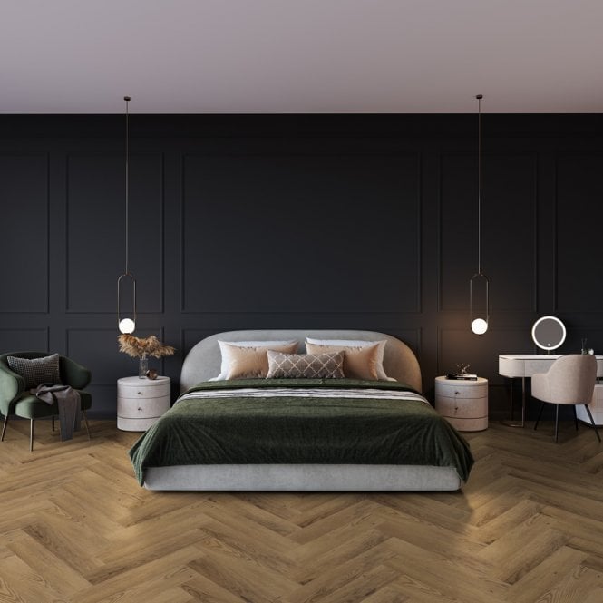 Luvanto Craftsman Sherwood Oak QAF-CVH-05 Dryback Herringbone 