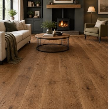 Natures Own 12/2 Plank Brushed & Lacquered Antique Oak Carpet Line Direct