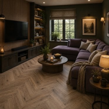 Simply Nature 14/3 Herringbone Dark Smoked Abingdon Flooring