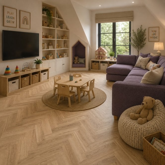 Abingdon Flooring Simply Nature 14/3 Herringbone Light Smoked 